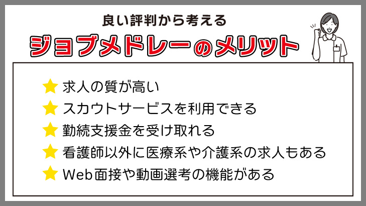 良い評判から考えるジョブメドレーのメリット